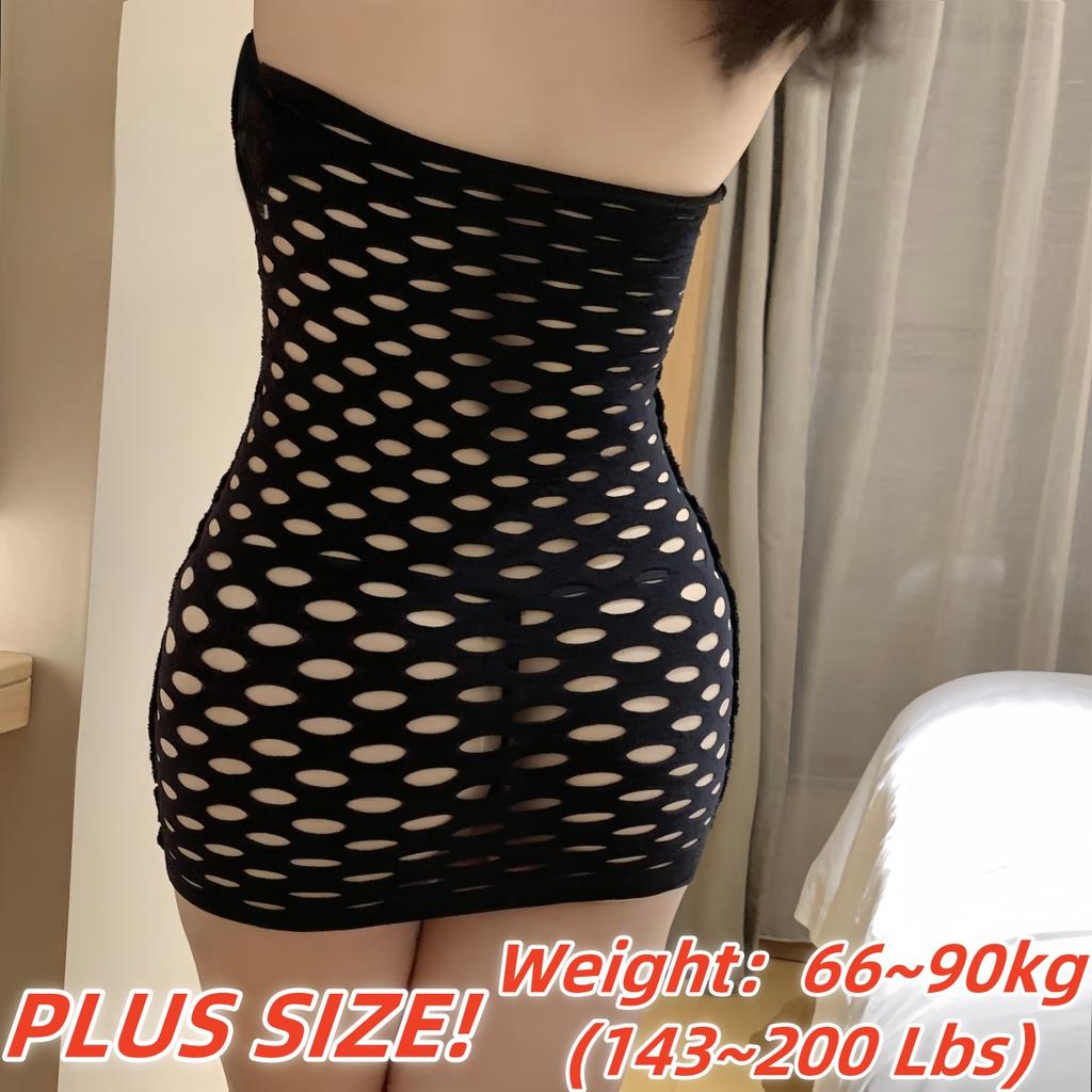 50KG-100KG Pluss Størrelse Sexy Fiskenett Bodystocking Overdimensjonert Kvinne Undertøy Åpen Byste Skrittløs Erotisk Lingeri Kvinner Kostymer 5XL
