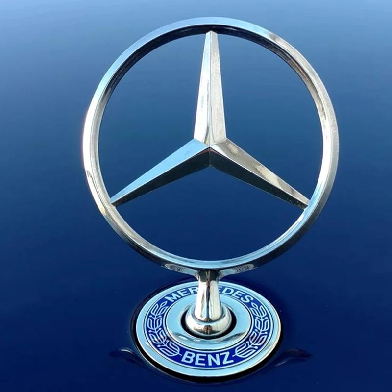 Car Sticker 1Pcs 44mm 3D Zinc Alloy Car Front Hood Emblem Bonnet Label Badge for Mercedes Benz W204 W210 W220 W212 C180 C200 Car