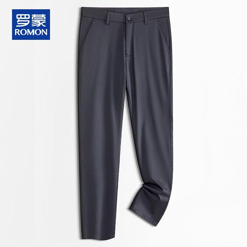 ROMON Men s Summer Silk Blend Straight-Leg Casual Pants 33