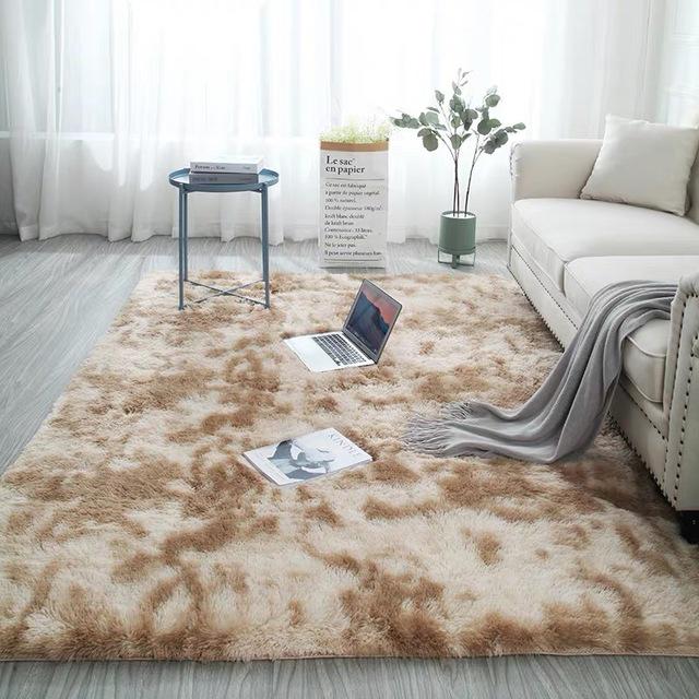 Stor størrelse Supermyk Tie-Dye Kunstteppe Gulv Soveromsmatte Gradient Farge Fluffy Area Teppe Stue Teppe Gangmatte Hjemdekorasjon