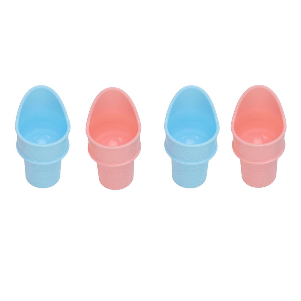 4pcs Ice Cream Cone Holder Reusable Sustainable Freezable Ice Cream Cup Spoon Snow Cone for Birthday