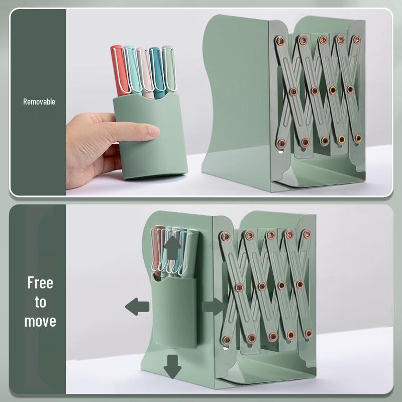 Ret Retractable Bookend with Pen Holder