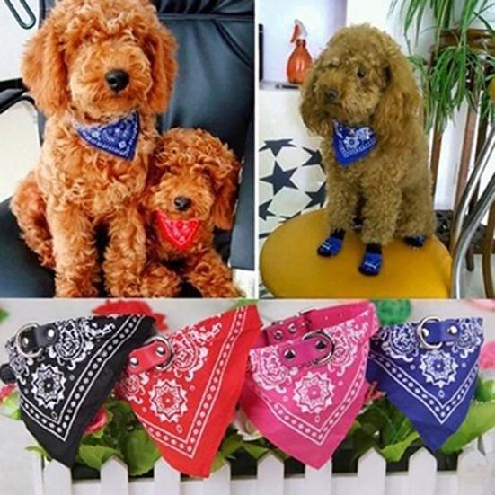 Pet Cats Small Dog Collar Adjustable Scarf Triangle Neckerchief Bandana Towel