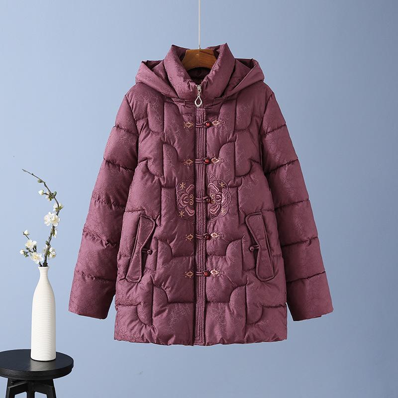 Women's Winter Cotton Jacket: Thickened Coat for Middle-Aged & Elderly, Chinese Style for 60s-70s Ladies