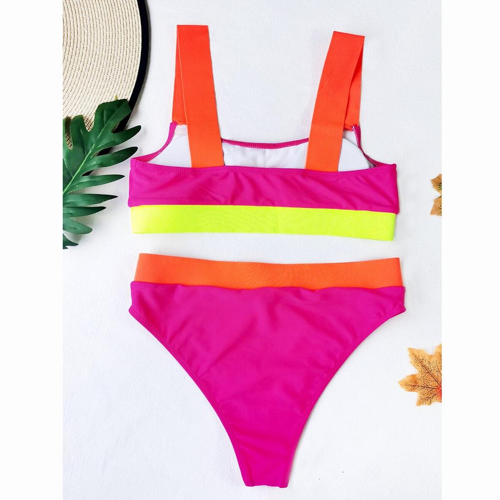 Frauen Badeanzug Weibliche Patchwork Bademode Hohe Taille Bikini Sexy Bikini Set Push Up Schwimmen Anzüge Biquini Badeanzug