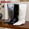 Fashion Women Knee High Boots With Height Increasing Shoes Fashion Pointed Toe Ladies Modern Long Boots Female Slip On Shoes