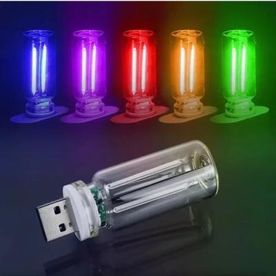 Bec LED cu filament USB, retro, Edison, cu reglare tactilă, colorat, 5V, cu funcție de reglare a intensității luminii, pentru decorarea mașinii, protecție pentru ochi