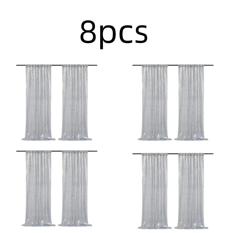 Gold/Silvery Sequin Backdrop Curtains, 2 Panels - 2FTx8FT Sequin Curtains for Party Wedding Sequence Backdrop Stage Decorations