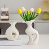 2 Pieces Heart Shaped Ceramic Vase Modern Vases Weddings Decorative Vase Home Decor For Bedroom Living Dining Room