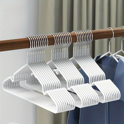Pacote com 10/20 cabides de metal resistentes com aderência antiderrapante premium - cabideiros extra-resistentes e resistentes à ferrugem para organização com economia de espaço
