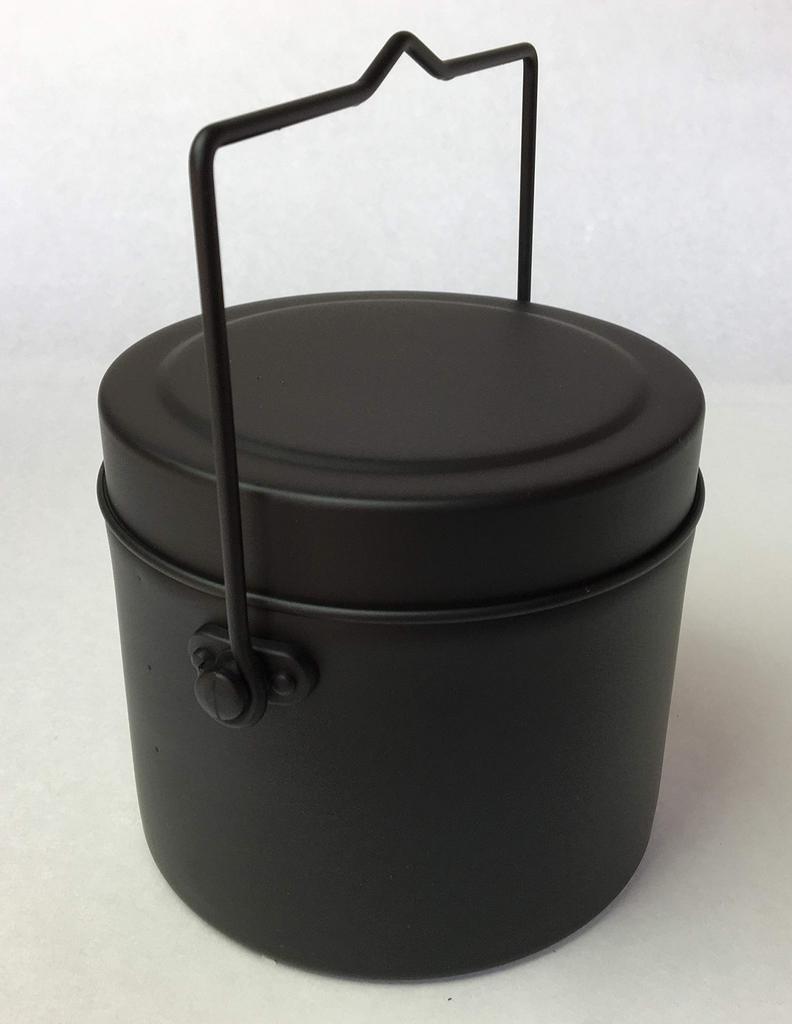 Maekawa Metal BBQ Supplies, Black, 18cm Wide x 15.5cm Deep x 13.3cm High, Round Rice Cooker, 4-Cup Capacity