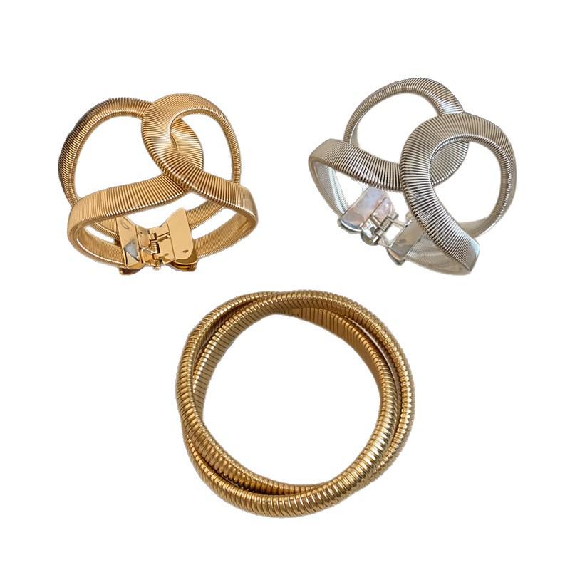 Elegant Retro Snake Twist Open Bangle: Luxurious Versatile Jewelry for Women