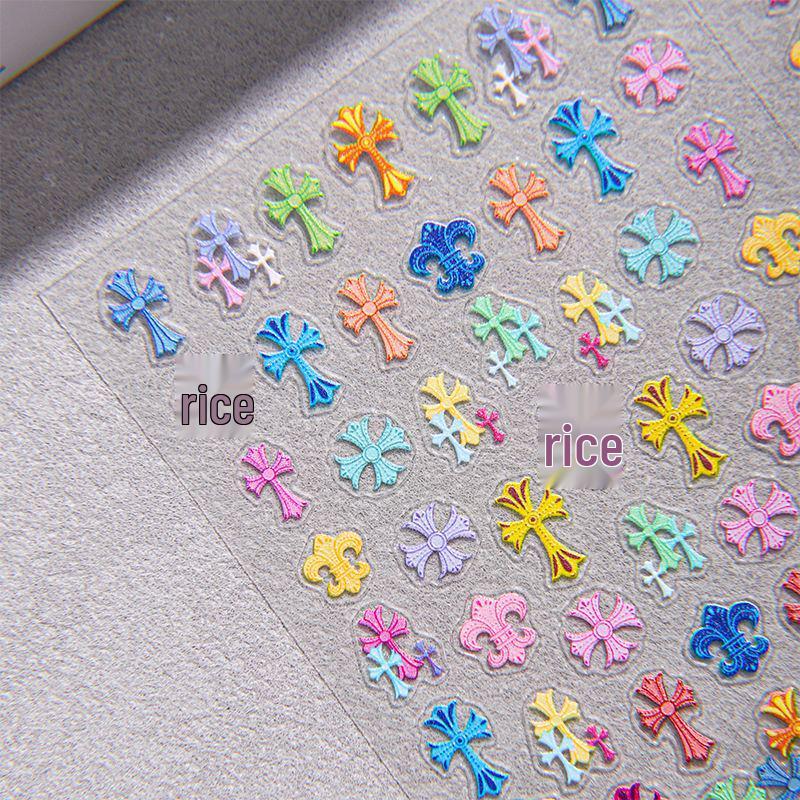 Sky New Macaron Colors 6D Embossed Star Nail Stickers Sky Macaron Cronos Star [1 sheet]