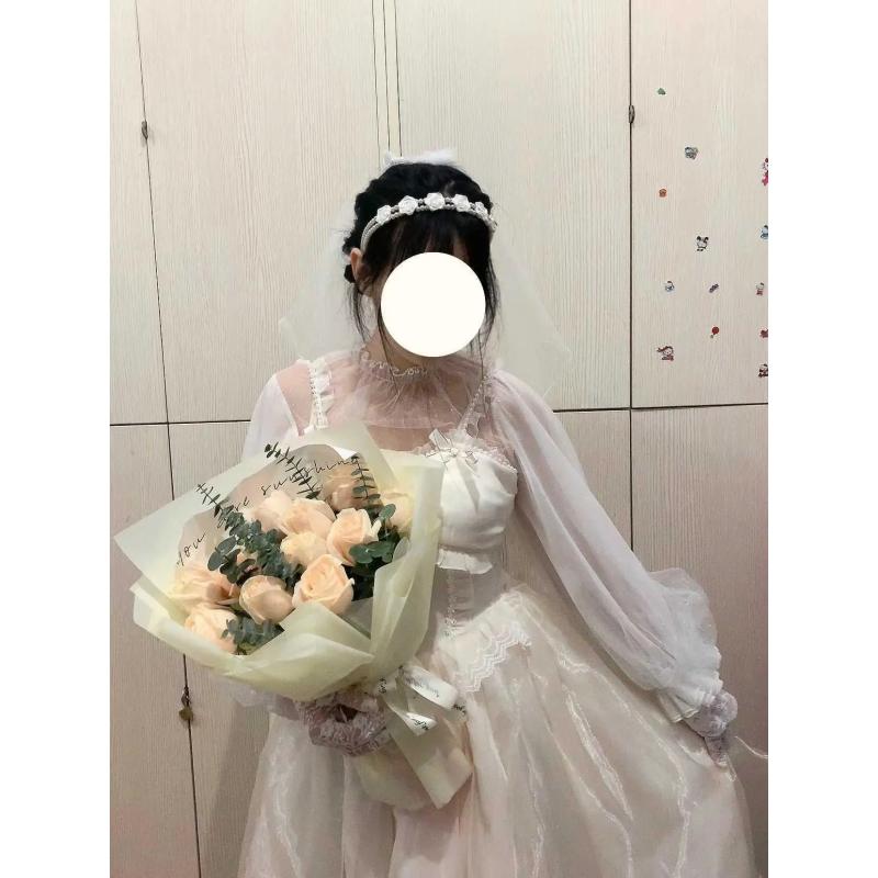 Květinová sukně Lolita Princezna Velká sukně JSK Podvazkové šaty Svatební šaty