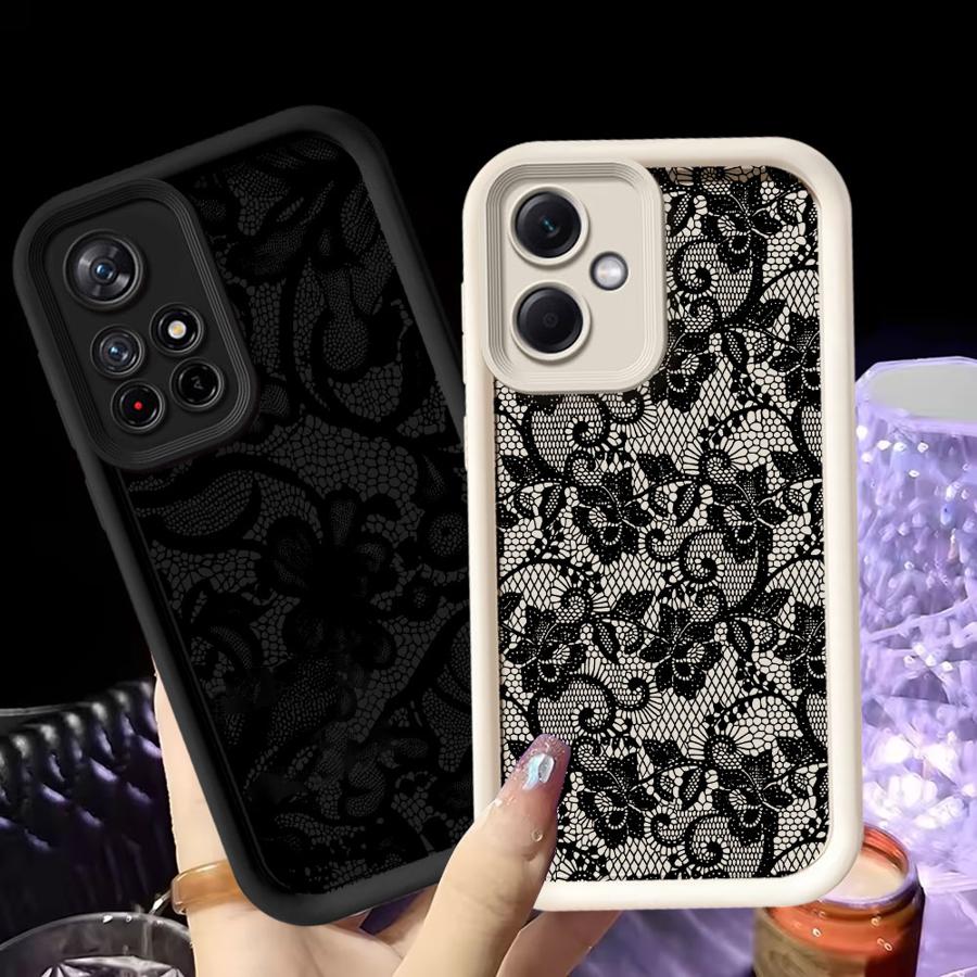 Soft Shell Phone Case for Xiaomi Redmi 13 A4 12 A3 A1 A2 Plus Lacey Pattern Fashion Funny