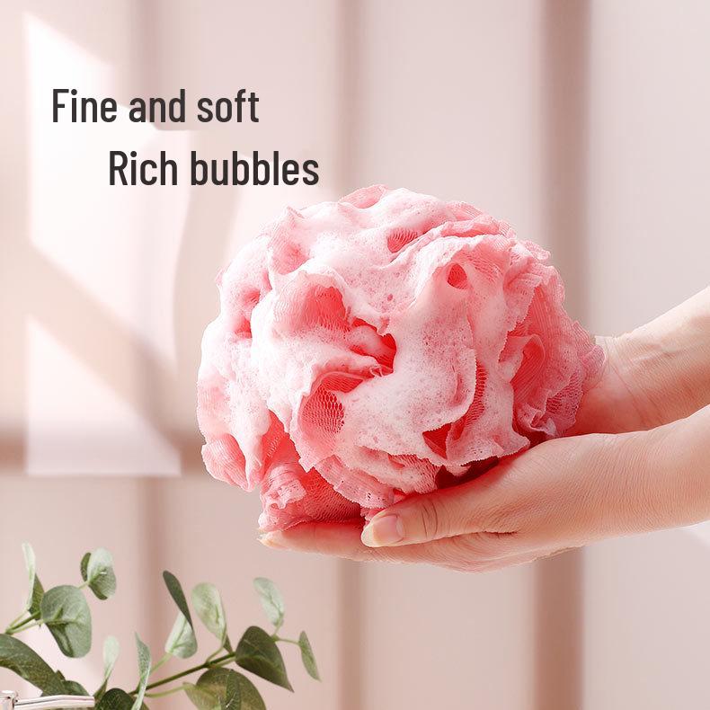 

Lace Trim Large Foaming Exfoliating Bath Flower Ball for Baby and Bathroom