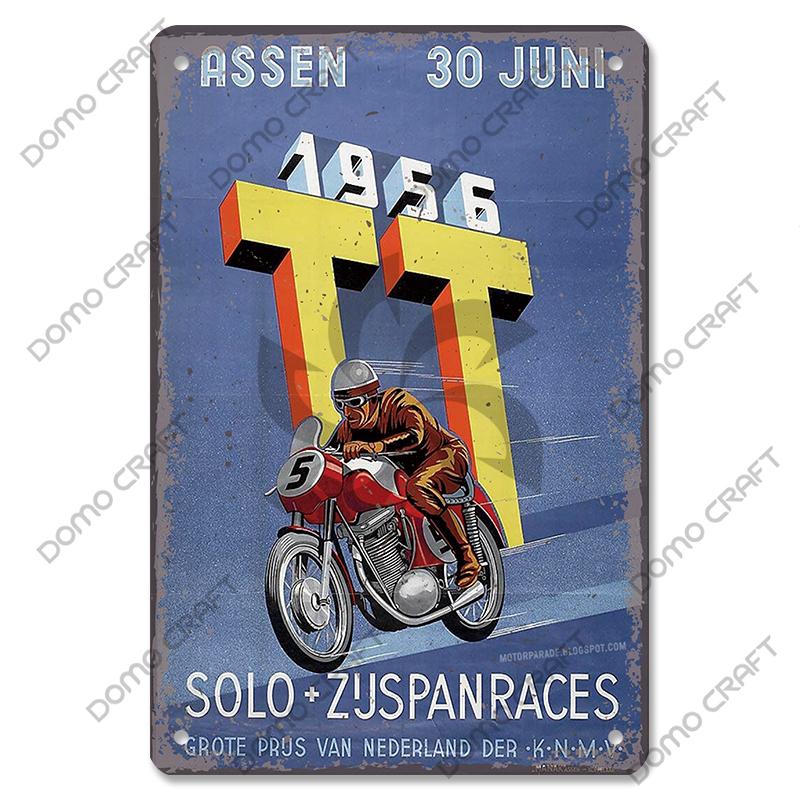 Motorcycle Vintage Poster Metal Plate Cafe Racer Festival Race Bred Motorcycle Metal Tin Signs Wall Decor Riders Club Man Cave