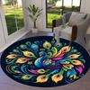1pc Office Carpet Chair Mats Colorful Peacock Feather Mandala Perfect for Decorating Office Chairs, Living Rooms, Or Bedrooms