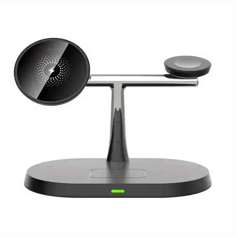 Magnetic Wireless Charger Stand For iPhone 15 14 13 12 Pro Max Apple Watch 9 8 7 Airpods Pro 3 In 1 Fast Phone Charging Sation