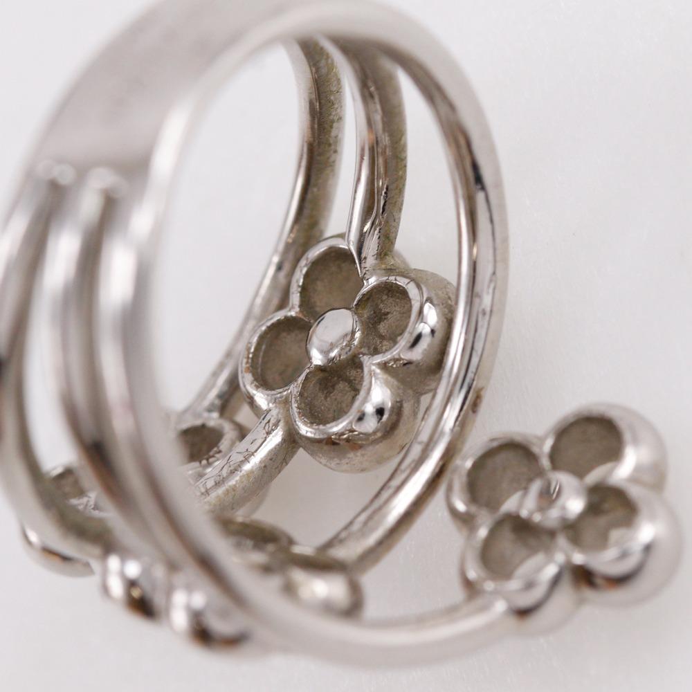 LOUIS VUITTON Ring Flower Full Ring M68130 Silver metallic #5.1(US Size) 5.0g Women Used