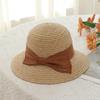 Lafite straw hat seaside beach hat premium straw hat bow sunscreen visor big brim bucket hat women