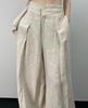 Senso del Design Chic Stile Estivo Chic Pantaloni a Gamba Larga da Donna Personalizzati Semplici Larghi Pantaloni in Tessuto Leggero