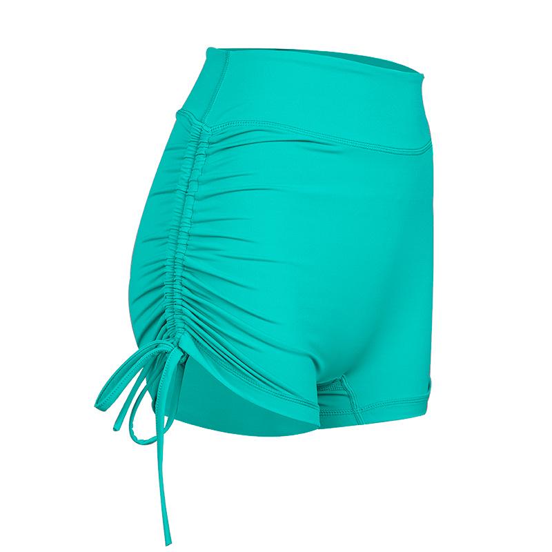 Women's No-Line Nude-Feel Yoga Shorts - Butt-Lifting, Drawstring, Breathable Fitness Hot Pants