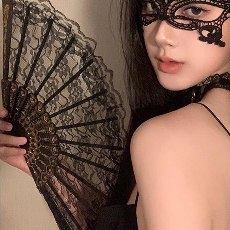 Black Crown Half Face Mask Masquerade Party Ladies Hollow Lace Fabric Sexy Mask