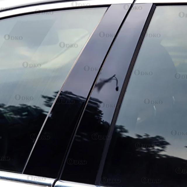 Glossy Black Carbon Fiber Car Window Door Column BC Pillar Post Cover Trim PC Material Sticker For Suzuki Swift 5-Door 2005-2016