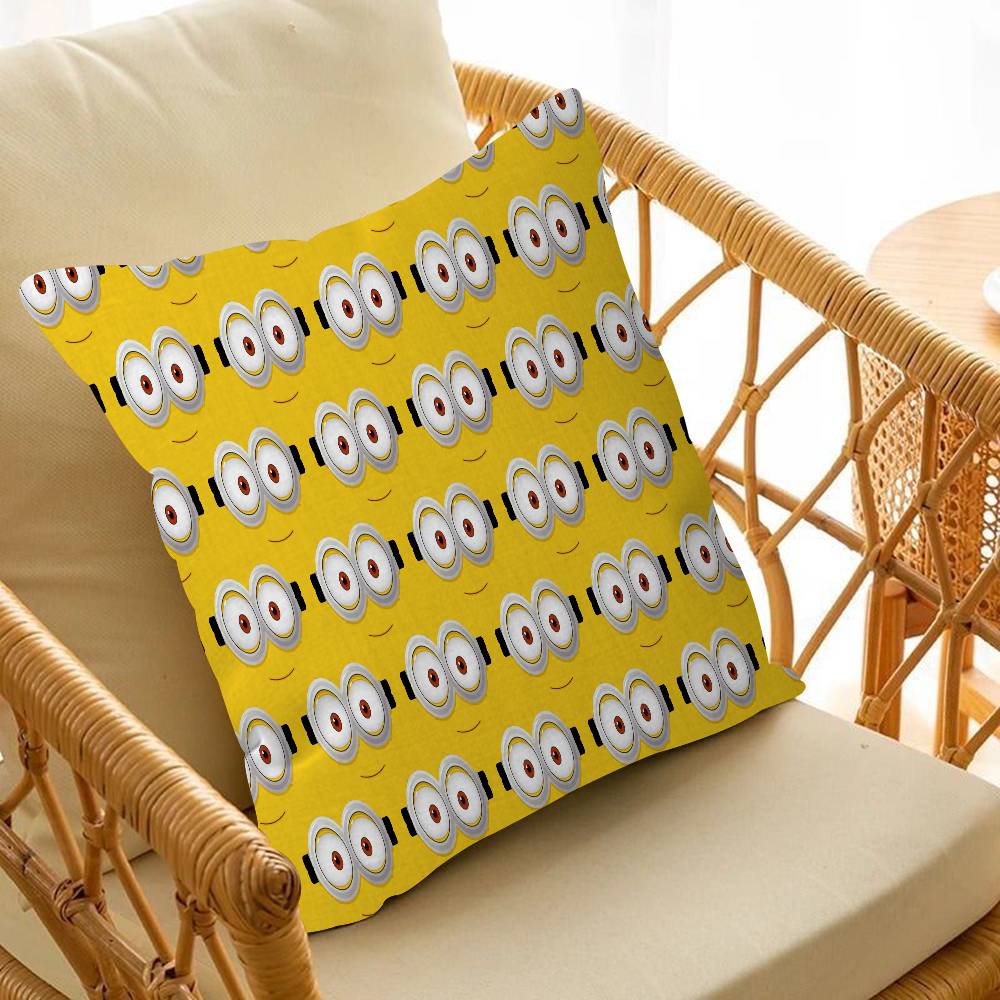Cartoon M-Minions Cute Funny Pillow Cushion Cover Pillowcase Living Room Sofa Home Decor Customized