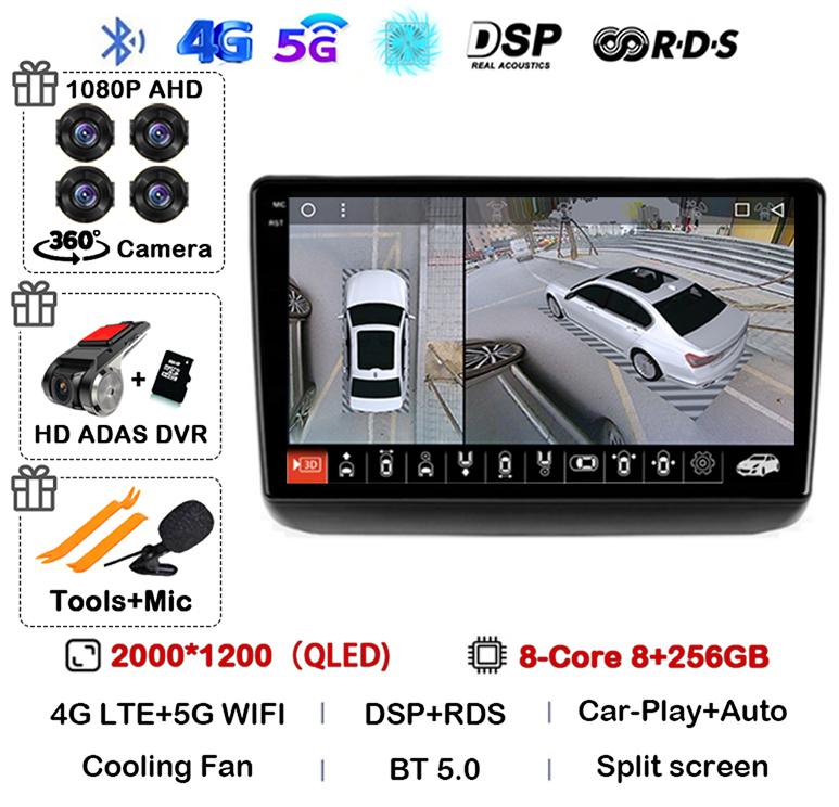 Android 14 Auto Carplay WIFI+4G For Jeep Grand Cherokee WK2 2013 - 2020 Car Radio GPS Navigation Multimedia Video Player Stereo