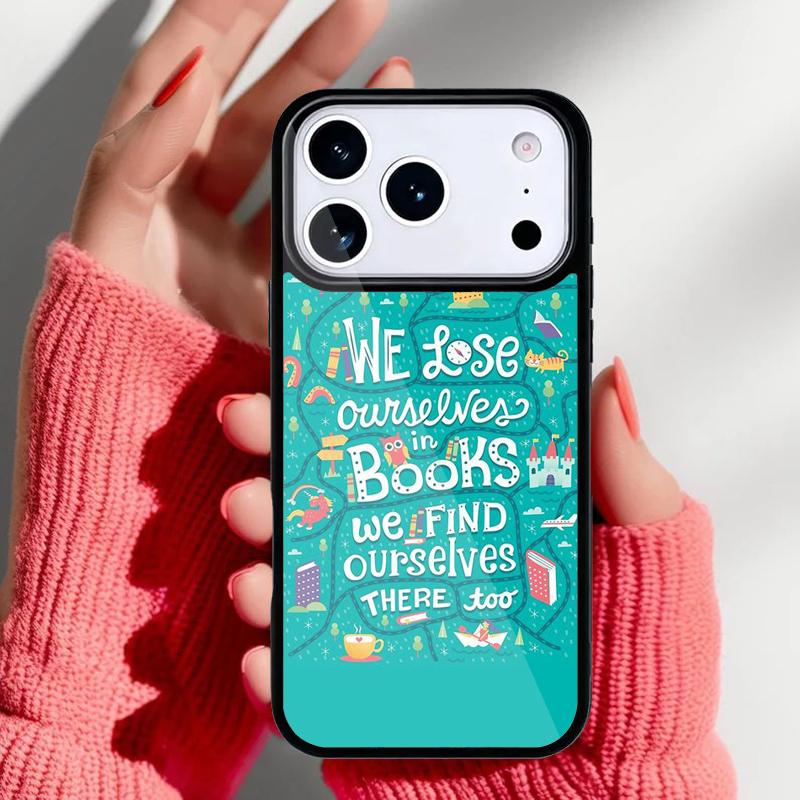 Read Books Library Bookshelf Quotes Phone Case for iPhone 17 Air 16e 15 14 13 Pro Max Back Cover for 12 11 Pro Coque
