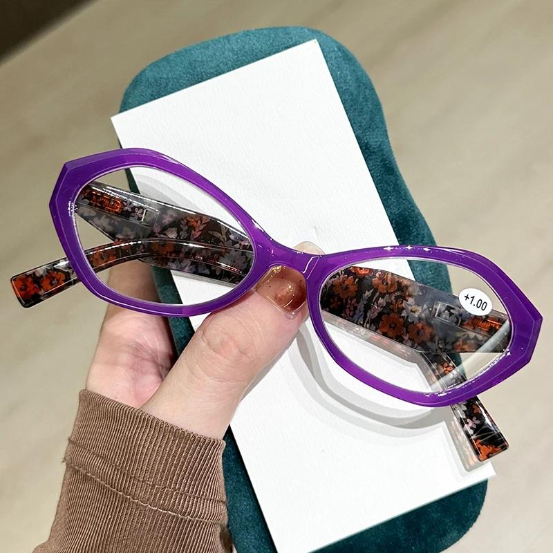 

Модные очки для чтения с защитой от синего света, роскошная овальная оправа, очки для защиты глаз при работе за компьютером, готовые рецептурные очки плюс диоптрии 2.5