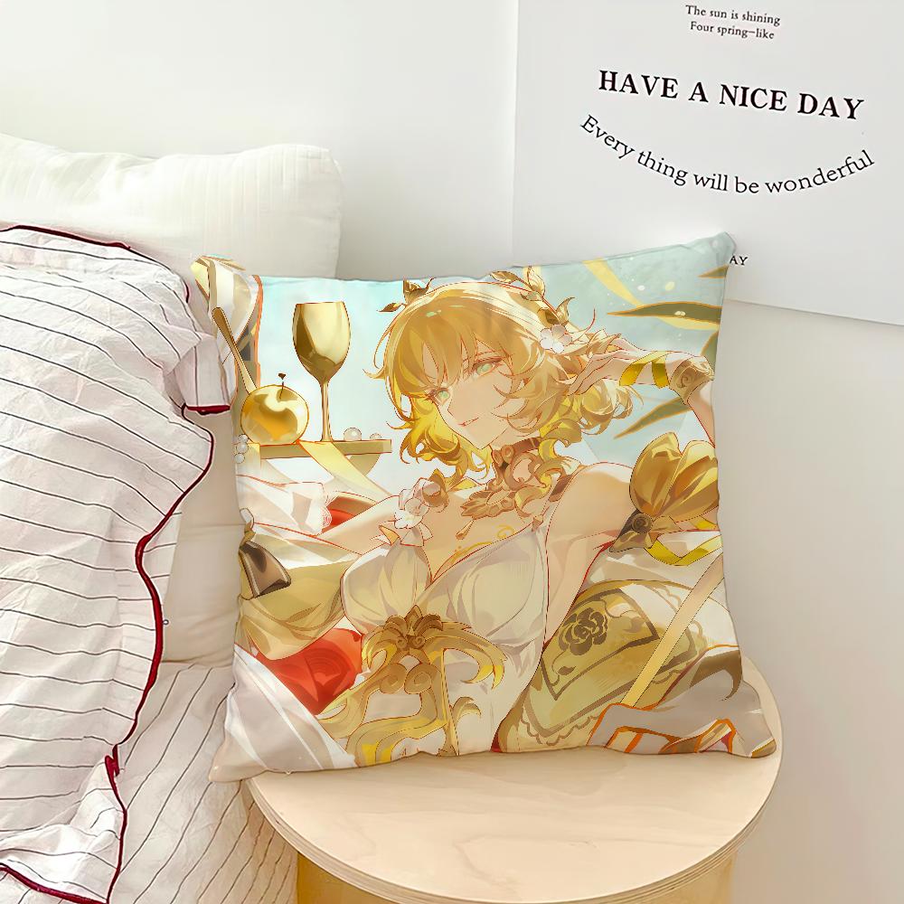 

game Honkai Star Rail Aglaea Ageullaia cushion cover soft Pillow Case for Sofa Living Room Home office Decor Protective Covers 30x30CM(12x12in)