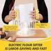 Electric Flour Sifter, Battery Operated Flour Sifter for Baking with Dough Scraper, Ergonomical Handle Flour Sieve for Cooking, Pastry Baking, Easy