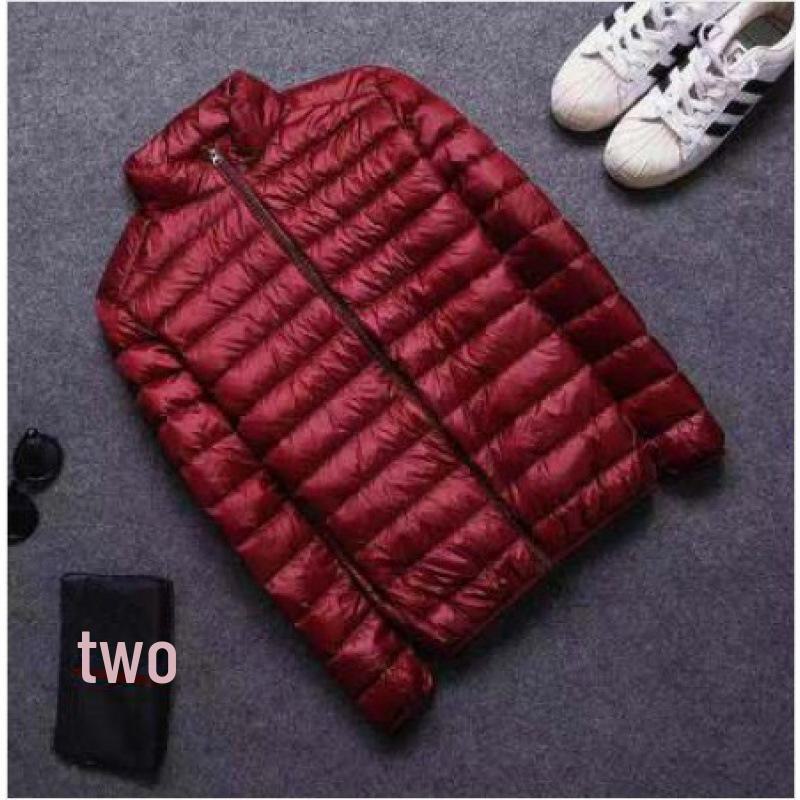 Jachetă de bumbac cu puf și glugă pentru bărbați - Palton popular ușor și subțire de iarnă, stil scurt, guler înalt, mărimi mari.