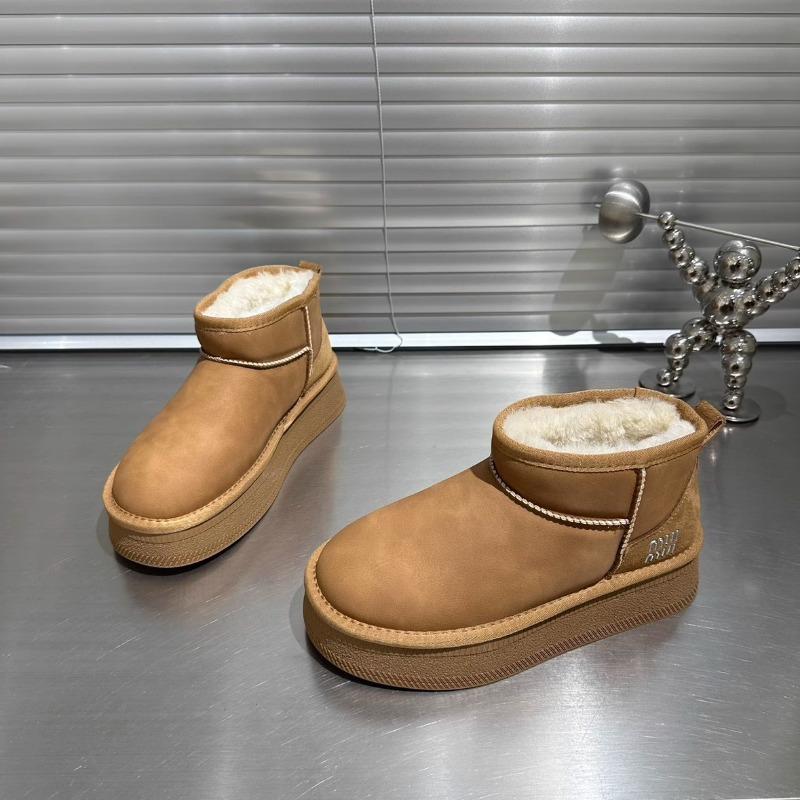 

Thick-soled mini snow boots women s winter new trendy velvet thickened warm non-slip cotton boots 36 малиновый