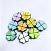 Lucky Four-Leaf Clover Keychain Clickable Buttons Stress Relief Toy Backpack Pendant Party Gift For Kids Adults