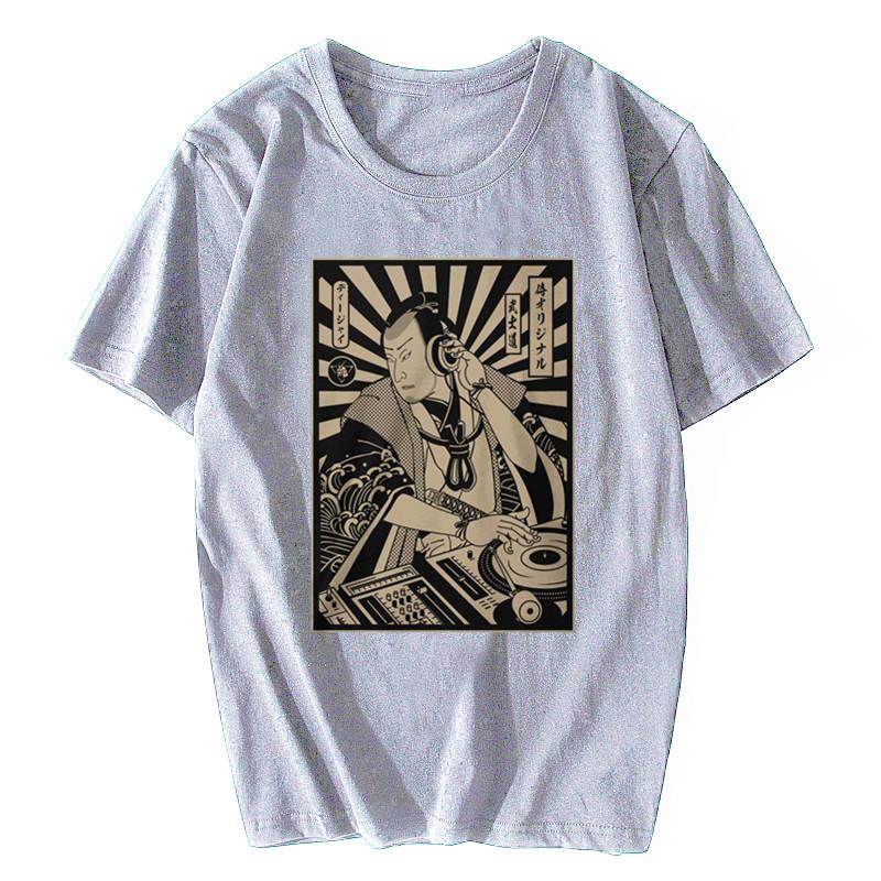 Dj Samurai Funny Black T-shirt Men T Shirt Fashion Cotton Shirts Summer O-neck Tshirt Cool Tees Tops Harajuku Fashion Streetwear