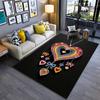 Colorful Heart Pattern Carpet with Hanging Charms Design for Home Decor Suitable for Use As an Anti-slip for Living Room Bedroom Sofas