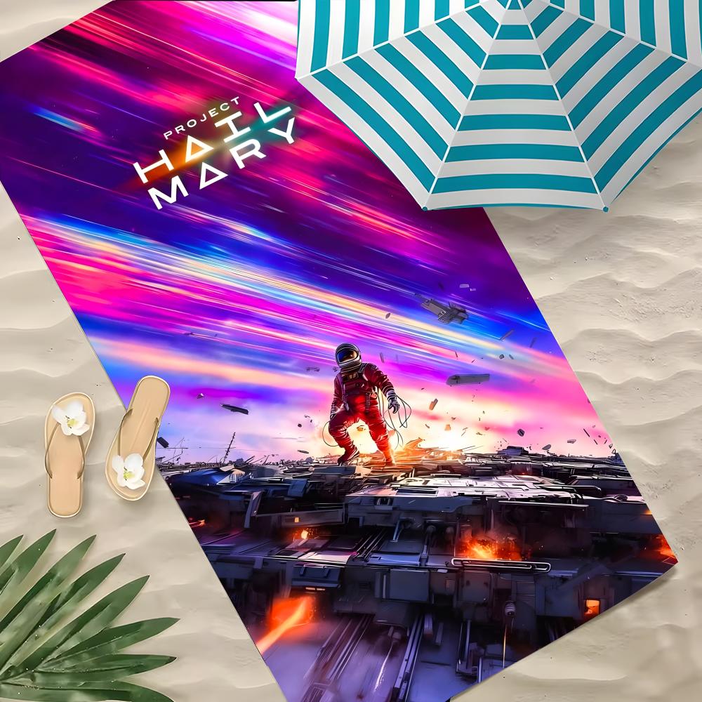 H-Hail Mary-S Towel Microfiber Beach Towel, Quick-Dry, Sand-Free, Ultra-Fine Fiber, Super Soft.