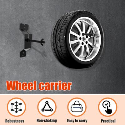 Wall Mount Spare Tire Carrier Metal Spare Tire Holder Space Saving Wheel Bracket Easy Installation Trailer Spare Tire Mount