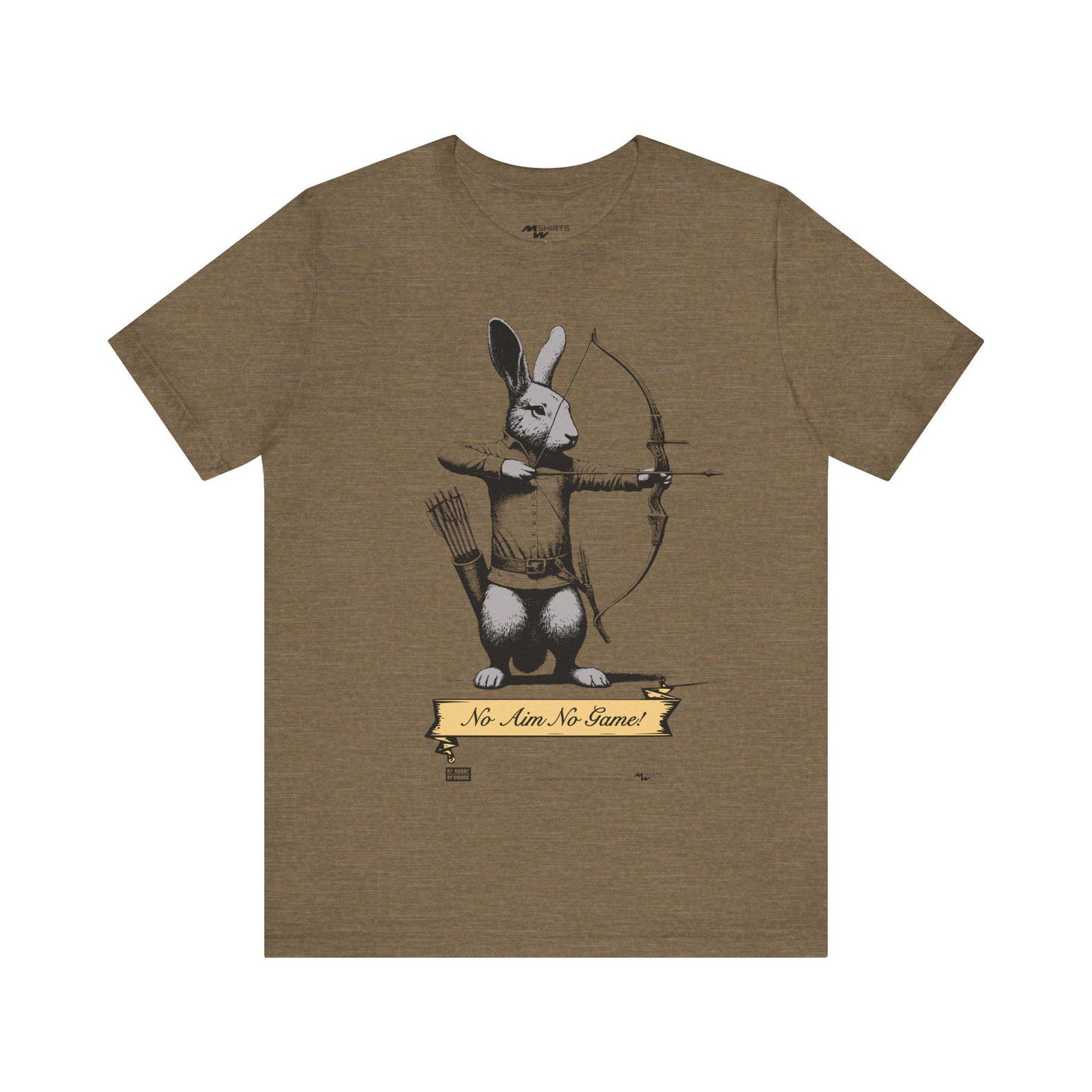 Archery Rabbit T-Shirt: Vintage Style, No Aim, No Game Bow And Arrow L