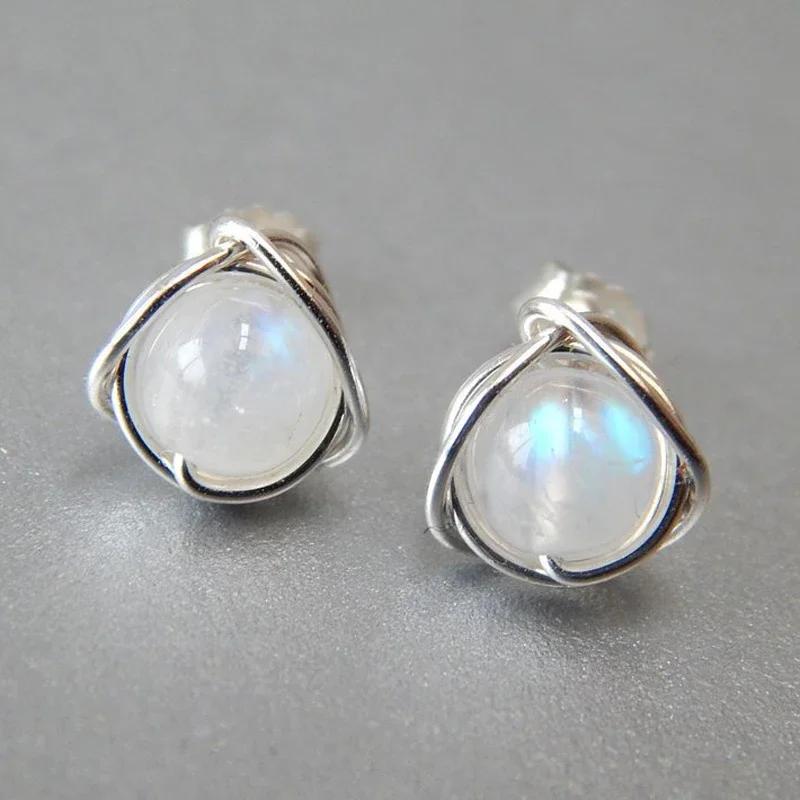Fashion Sterling Silver Moonlight Opal Tears Earrings Gift Pendientes Oorbellen Boucle D'oreille Femmes Wedding Gift