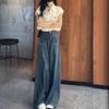 Women's High-Waisted Wide-Leg Jeans: 2025 Spring American Retro Slimming Loose Fit, Floor-Length Pants