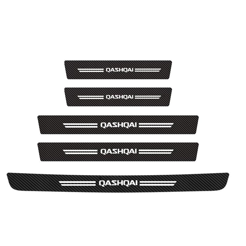 For Nissan Qashqai J10 J11 J12 Car Threshold Strip Carbon fiber Car Trunk Door Sill Strip Protective Stickers