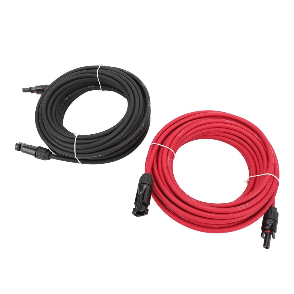 2PCS 40ft 10AWG Solar Panel Extension Cable with Connectors Black Red IP67 Water Resistant for RV Tr