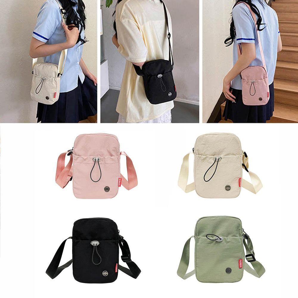 Waterproof Water Bottle Carrier Bag Solid Color Water Cup Bag Drawstring  Crossbody Bag  Girls