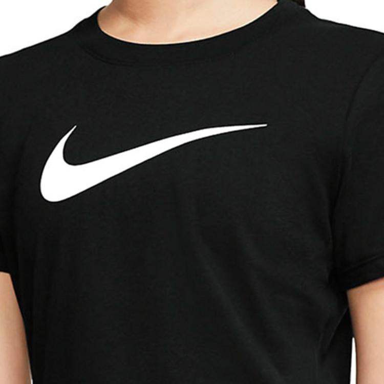 Nike Large Logo Print Casual Sports Short Sleeve T-Shirt Women Tops Black AQ3212-010
