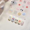1pcs Cute Graffiti Lines Nail Art Stickers 5D Embossed Butterfly Rabbit Nail Art Accessory Stickers Self Adhesive Decal
